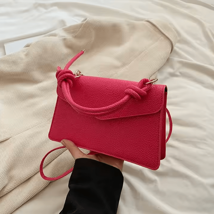 Women’s Spring Summer Handbag – Lychee Pattern Pure Color Shoulder & Crossbody Bag, Fashionable Versatile Design