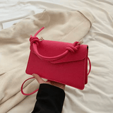 Women’s Spring Summer Handbag – Lychee Pattern Pure Color Shoulder & Crossbody Bag, Fashionable Versatile Design