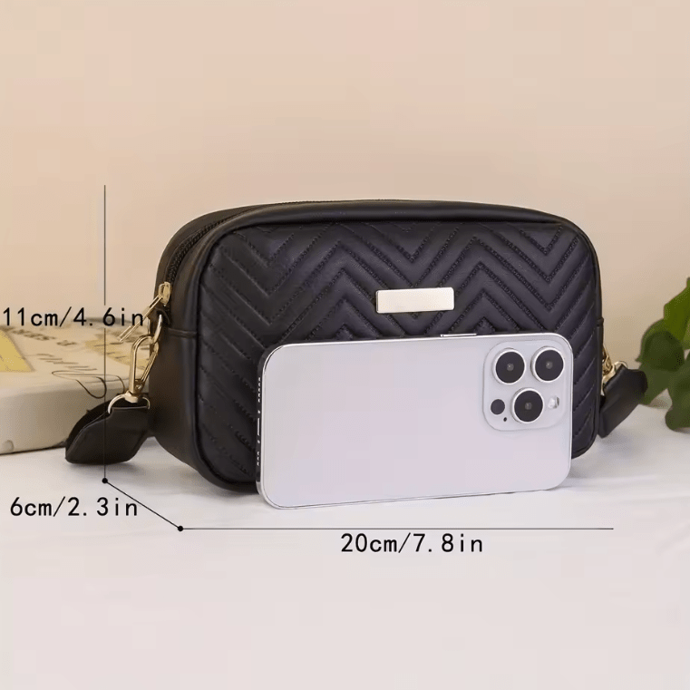 Women’s Minimalist Mini Quilted Crossbody Bag – Trendy PU Shoulder Bag, Casual Handbag & Mobile Phone Wallet