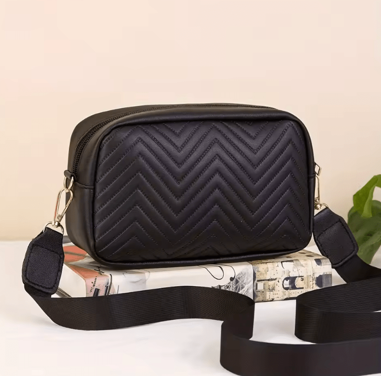 Women’s Minimalist Mini Quilted Crossbody Bag – Trendy PU Shoulder Bag, Casual Handbag & Mobile Phone Wallet