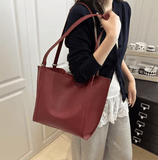 Women’s Large-Capacity Retro Shoulder Bag – Spring 2025 Pure Color Tote, Fashion Trend for Specialty Niche Market