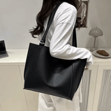 Women’s Large-Capacity Retro Shoulder Bag – Spring 2025 Pure Color Tote, Fashion Trend for Specialty Niche Market