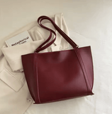 Women’s Large-Capacity Retro Shoulder Bag – Spring 2025 Pure Color Tote, Fashion Trend for Specialty Niche Market