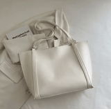 Women’s Large-Capacity Retro Shoulder Bag – Spring 2025 Pure Color Tote, Fashion Trend for Specialty Niche Market