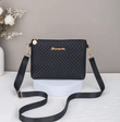 Women’s Herringbone Pattern S-Shaped Shoulder Bag – Solid Color Vertical Makeup Bag & Water Ripple Crossbody