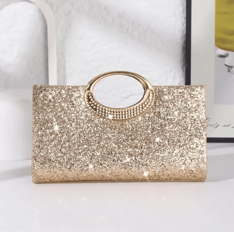 Women’s Retro Large Round Ring Clutch – High-Texture Evening Bag, Vintage Style Handheld in Polyester Fiber