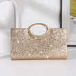Women’s Retro Large Round Ring Clutch – High-Texture Evening Bag, Vintage Style Handheld in Polyester Fiber