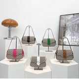 Women’s Retro Plaid Shoulder Bag – Hot Sale Small Square Bag with Color Collision Floral Design, High-End Unique Fashion