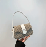Women’s Retro Plaid Shoulder Bag – Hot Sale Small Square Bag with Color Collision Floral Design, High-End Unique Fashion