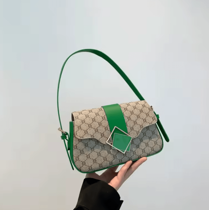 Women’s Retro Plaid Shoulder Bag – Hot Sale Small Square Bag with Color Collision Floral Design, High-End Unique Fashion