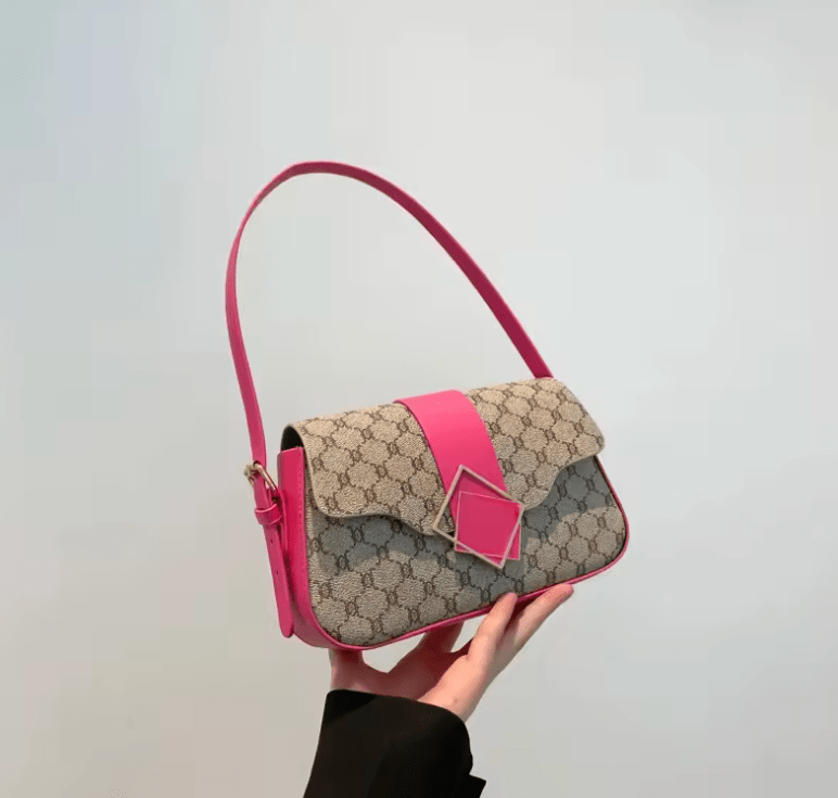 Women’s Retro Plaid Shoulder Bag – Hot Sale Small Square Bag with Color Collision Floral Design, High-End Unique Fashion