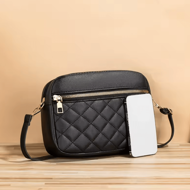 Women’s Fashion PU Crossbody Bag – Textured Large-Capacity Shoulder Bag with Zipper Design for Casual Daily Use