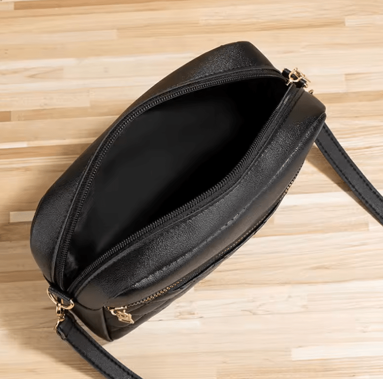Women’s Fashion PU Crossbody Bag – Textured Large-Capacity Shoulder Bag with Zipper Design for Casual Daily Use