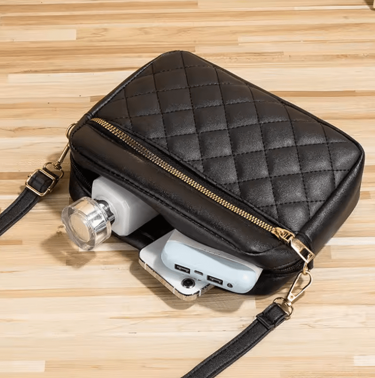 Women’s Fashion PU Crossbody Bag – Textured Large-Capacity Shoulder Bag with Zipper Design for Casual Daily Use
