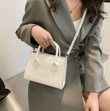 Women’s Minimalist Black Small Square Bag – All-Match Top Handle Purse, Classic Shoulder & Crossbody Handbag for Work