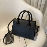 Women’s Minimalist Black Small Square Bag – All-Match Top Handle Purse, Classic Shoulder & Crossbody Handbag for Work