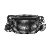 Women’s Brand Diamond Waist Bag – Chain Fanny Pack & Phone Pouch, Fashion PU Shoulder, Crossbody, Chest & Hip Belt Bag