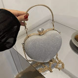 Women’s Luxury Heart-Shaped Shoulder Bag – Fashion Chain Strap Crossbody, Evening Purse for Wedding & Party