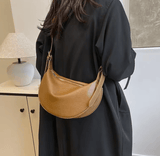 Women’s Fashion Retro Dumpling Shoulder Bag – Quality Crossbody with Zipper, Single Strap & Polyester Lining for Commuting