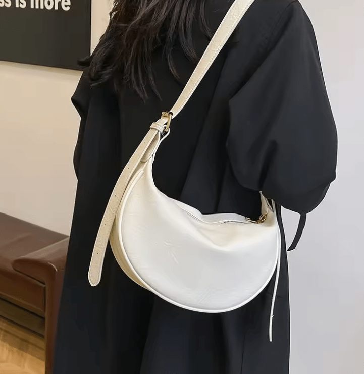 Women’s Fashion Retro Dumpling Shoulder Bag – Quality Crossbody with Zipper, Single Strap & Polyester Lining for Commuting