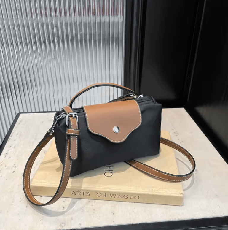 2025 Women’s Minimalist Bucket Boston Bag – Cotton Canvas Crossbody Purse with Large Top Zip Closure & Laptop Sleeve