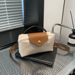 2025 Women’s Minimalist Bucket Boston Bag – Cotton Canvas Crossbody Purse with Large Top Zip Closure & Laptop Sleeve