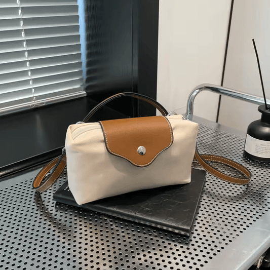2025 Women’s Minimalist Bucket Boston Bag – Cotton Canvas Crossbody Purse with Large Top Zip Closure & Laptop Sleeve