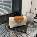 2025 Women’s Minimalist Bucket Boston Bag – Cotton Canvas Crossbody Purse with Large Top Zip Closure & Laptop Sleeve