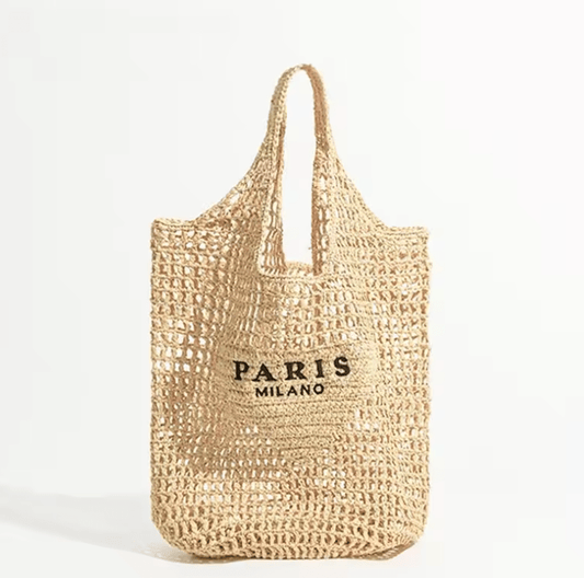 Women’s Luxury Plaited Raffia Straw Bag – Large-Capacity Hollow Tote Handbag, Summer Beach & Vacation Shoulder Bag