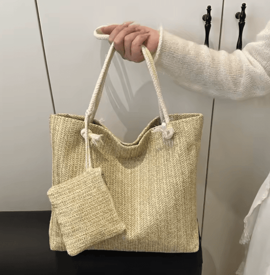 Designer Women’s Large-Capacity Straw Tote – Fashion Summer Beach Bag, Casual Bali Style Big Purse