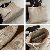 Designer Women’s Large-Capacity Straw Tote – Fashion Summer Beach Bag, Casual Bali Style Big Purse
