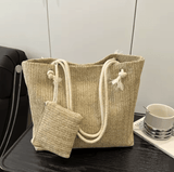 Designer Women’s Large-Capacity Straw Tote – Fashion Summer Beach Bag, Casual Bali Style Big Purse