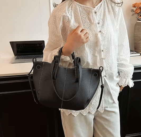 Women’s French Niche Folded Tote Bag – Large-Capacity Shopping Bag, Fashionable Handheld & Single Shoulder Commuting Bag