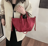Women’s French Niche Folded Tote Bag – Large-Capacity Shopping Bag, Fashionable Handheld & Single Shoulder Commuting Bag