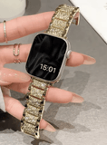 Fashion Bling Bracelet Apple Watch Band – Metal Link Strap for Series 10/9/8/7/6, 40mm 41mm 38mm 42mm 44mm 45mm 46mm