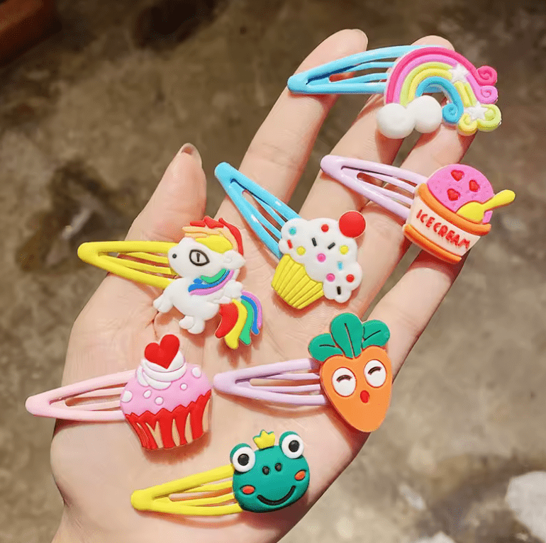 10PCS/Set New Girls Cute Cartoon Ice Cream Unicorn Hairpins Kids Lovely Hair Clips Barrettes Headband Fashion Hair Accessories