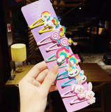 10PCS/Set New Girls Cute Cartoon Ice Cream Unicorn Hairpins Kids Lovely Hair Clips Barrettes Headband Fashion Hair Accessories