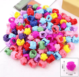 100Pcs Colorful Small Girls Hair Clips Cute Flower Star Hair Claws Styling Hair Braid Hairpins Kids Hair Accessories Headwear