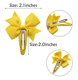 20pcs Snap Hair Clips with Bows Boutique Grosgrain Ribbon 2 Inch Hair Bows No Slip Hair Barrettes for Infant Toddlers Baby Girl