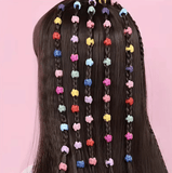 100Pcs Colorful Small Girls Hair Clips Cute Flower Star Hair Claws Styling Hair Braid Hairpins Kids Hair Accessories Headwear