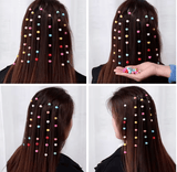 100Pcs Colorful Small Girls Hair Clips Cute Flower Star Hair Claws Styling Hair Braid Hairpins Kids Hair Accessories Headwear