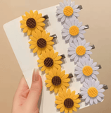 10/20PCS Sunflower Hair Clips - Stylish and Versatile Side Bangs Duckbill Clips, Kids' Non-woven Cotton Sunflower Hair Accessori