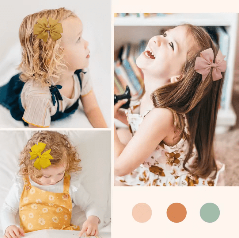 20pcs/set Sweet Random Candy Color Bow Hair Clip for Baby Girls Cute Ribbon Hairpin Kids Headwear Kids Hair Accessories Gifts