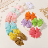 20pcs/set Sweet Random Candy Color Bow Hair Clip for Baby Girls Cute Ribbon Hairpin Kids Headwear Kids Hair Accessories Gifts