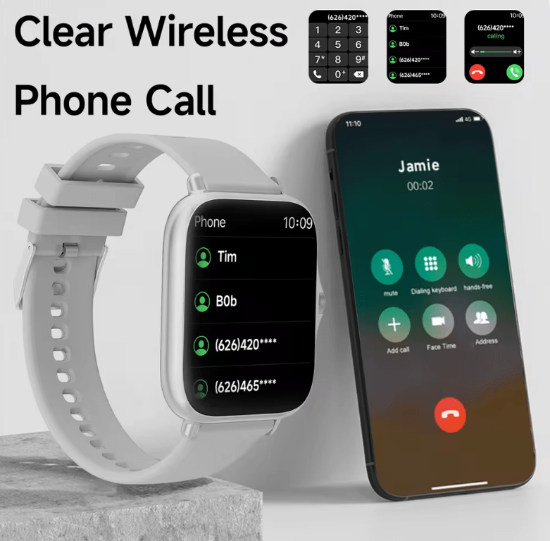 Smart watch wireless calling/dial Sport mode calling reminder and rejection fitness monitoring for iPhone/Andriod