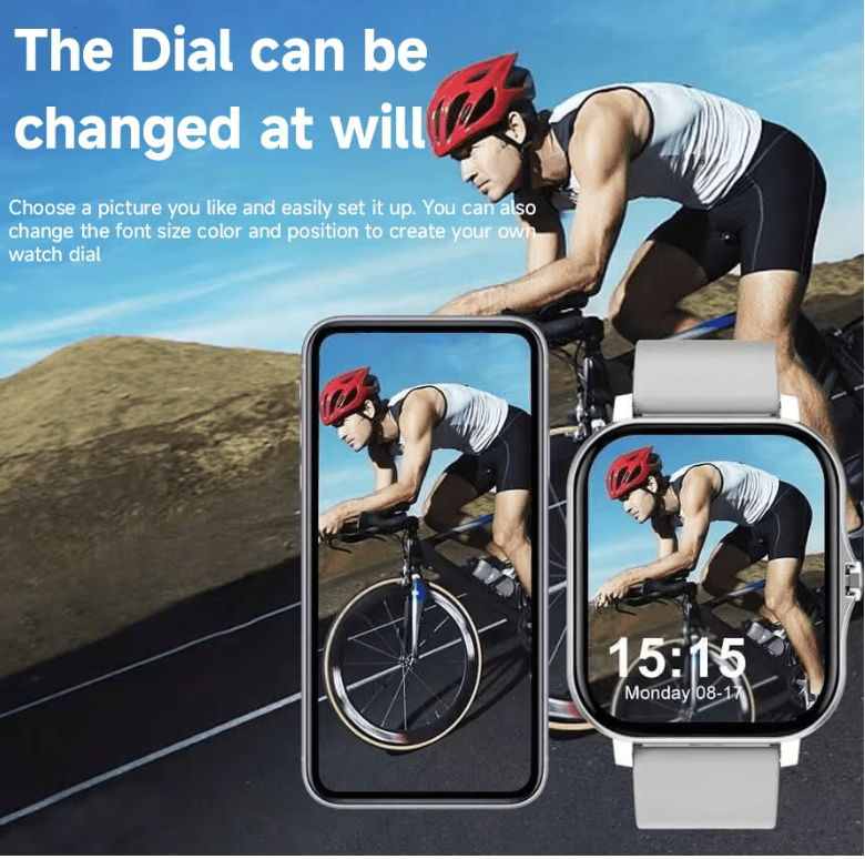 Smart watch wireless calling/dial Sport mode calling reminder and rejection fitness monitoring for iPhone/Andriod