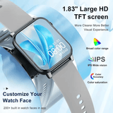 Smartwatch, custom wallpaper, call/message alerts, wireless calling, unisex sports watch, for Android and iPhone