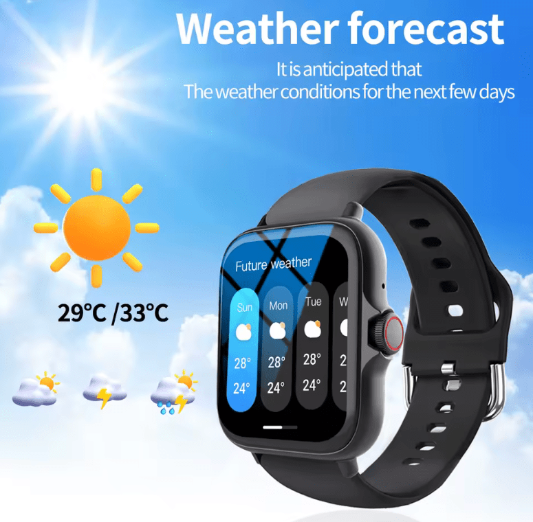 Smart watch with full touch screen, call, message reminder, music control and other functions, compatible with iPhone/android mo