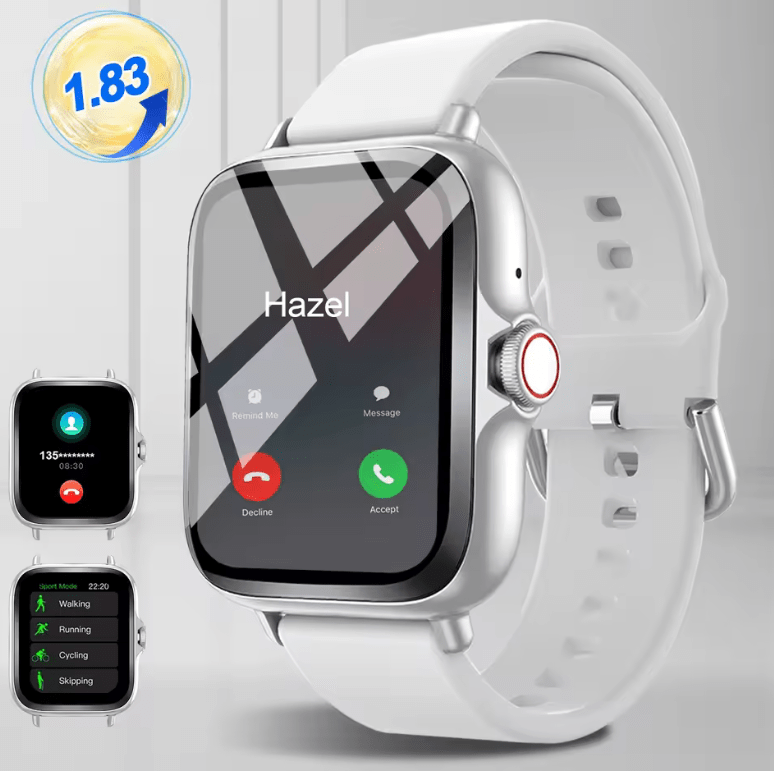 Smart watch with full touch screen, call, message reminder, music control and other functions, compatible with iPhone/android mo