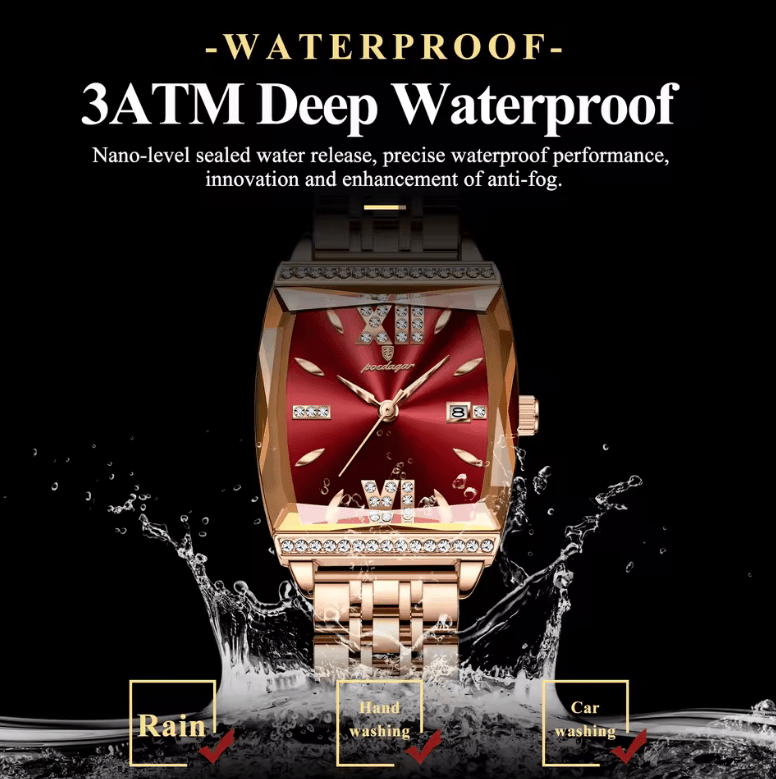 POEDAGAR Diamond Luxury Watch For Woman High Quality Waterproof Date Ladies Quartz Watch Stainless Steel Women Watches Reloj+Box